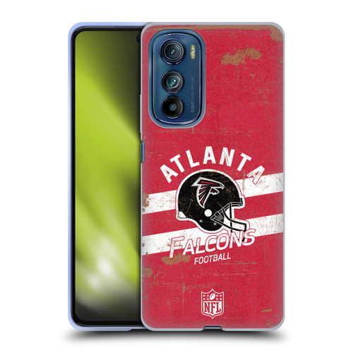 NFL Atlanta Falcons Logo Art Helmet Distressed Soft Gel Case for Motorola Edge 30