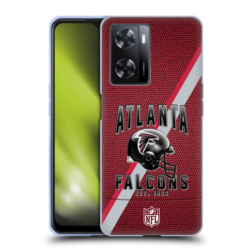 NFL Atlanta Falcons Logo Art Football Stripes Soft Gel Case for OPPO A57s