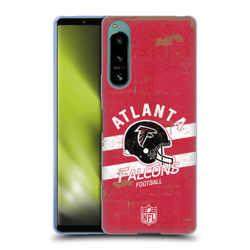 NFL Atlanta Falcons Logo Art Helmet Distressed Soft Gel Case for Sony Xperia 5 IV