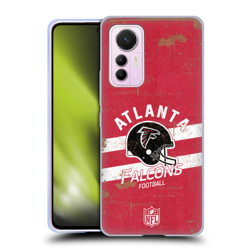 NFL Atlanta Falcons Logo Art Helmet Distressed Soft Gel Case for Xiaomi 12 Lite