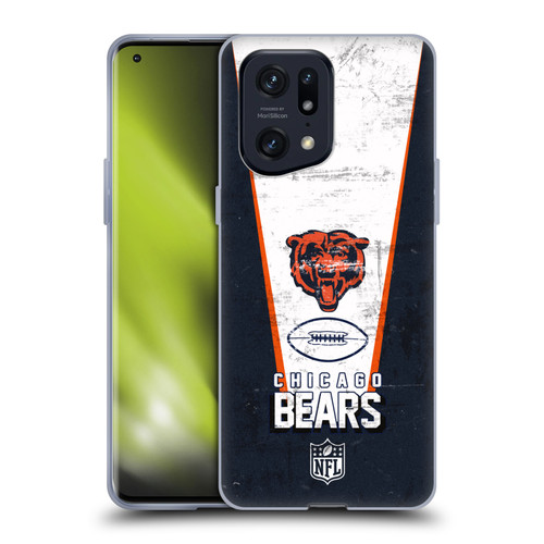 NFL Chicago Bears Logo Art Banner Soft Gel Case for OPPO Find X5 Pro