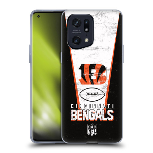 NFL Cincinnati Bengals Logo Art Banner Soft Gel Case for OPPO Find X5 Pro