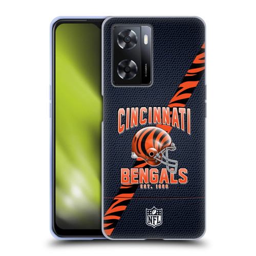 NFL Cincinnati Bengals Logo Art Football Stripes Soft Gel Case for OPPO A57s
