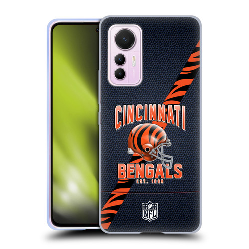NFL Cincinnati Bengals Logo Art Football Stripes Soft Gel Case for Xiaomi 12 Lite
