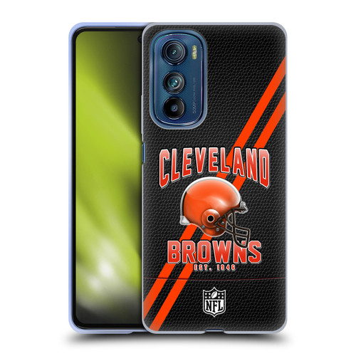 NFL Cleveland Browns Logo Art Football Stripes Soft Gel Case for Motorola Edge 30