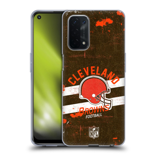 NFL Cleveland Browns Logo Art Helmet Distressed Soft Gel Case for OPPO A54 5G