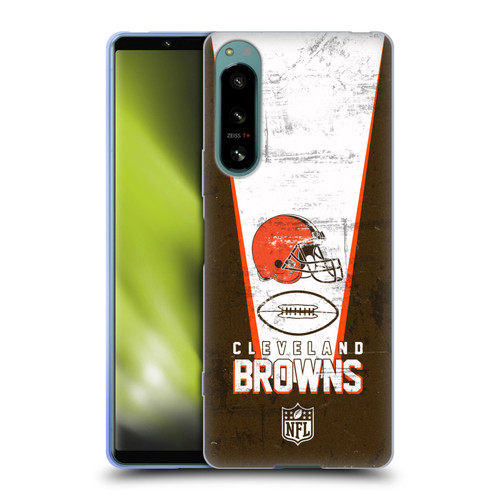 NFL Cleveland Browns Logo Art Banner Soft Gel Case for Sony Xperia 5 IV