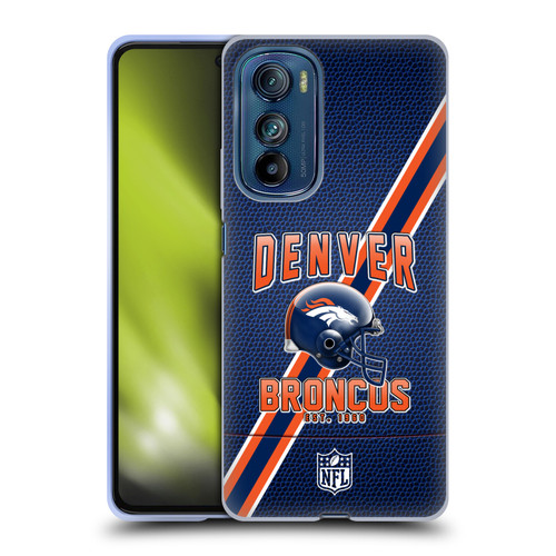 NFL Denver Broncos Logo Art Football Stripes Soft Gel Case for Motorola Edge 30