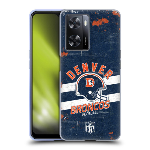 NFL Denver Broncos Logo Art Helmet Distressed Soft Gel Case for OPPO A57s