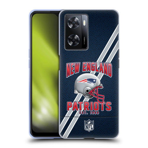 NFL New England Patriots Logo Art Football Stripes Soft Gel Case for OPPO A57s
