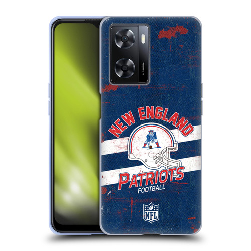 NFL New England Patriots Logo Art Helmet Distressed Soft Gel Case for OPPO A57s