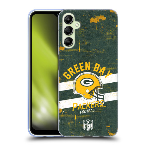 NFL Green Bay Packers Logo Art Helmet Distressed Soft Gel Case for Samsung Galaxy A14 5G