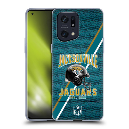 NFL Jacksonville Jaguars Logo Art Football Stripes Soft Gel Case for OPPO Find X5 Pro