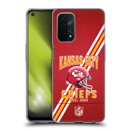 NFL Kansas City Chiefs Logo Art Football Stripes Soft Gel Case for OPPO A54 5G