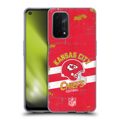 NFL Kansas City Chiefs Logo Art Helmet Distressed Soft Gel Case for OPPO A54 5G