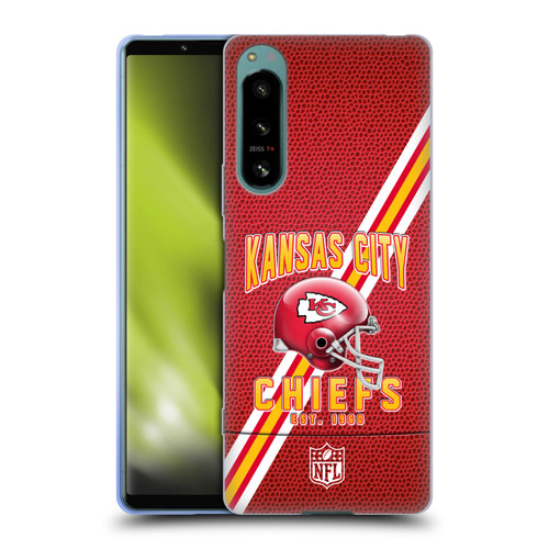 NFL Kansas City Chiefs Logo Art Football Stripes Soft Gel Case for Sony Xperia 5 IV