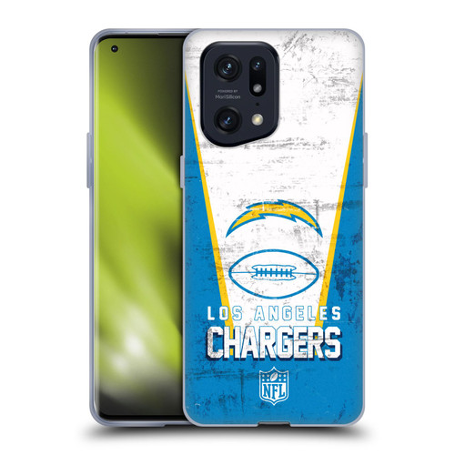 NFL Los Angeles Chargers Logo Art Banner Soft Gel Case for OPPO Find X5 Pro