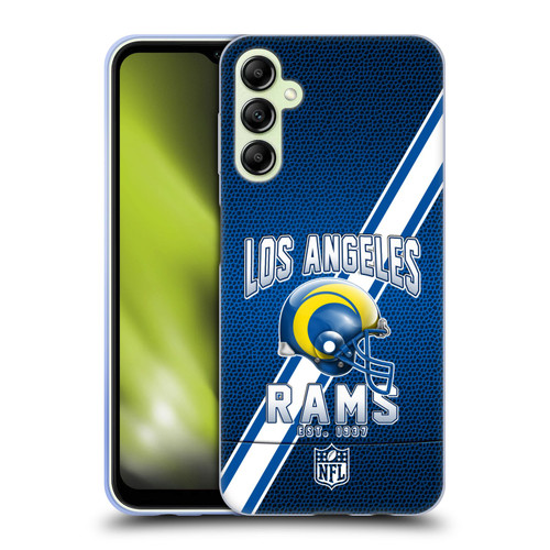 NFL Los Angeles Rams Logo Art Football Stripes 100th Soft Gel Case for Samsung Galaxy A14 5G