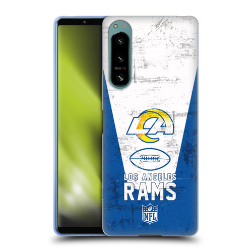 NFL Los Angeles Rams Logo Art Banner 100th Soft Gel Case for Sony Xperia 5 IV