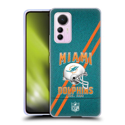 NFL Miami Dolphins Logo Art Football Stripes Soft Gel Case for Xiaomi 12 Lite