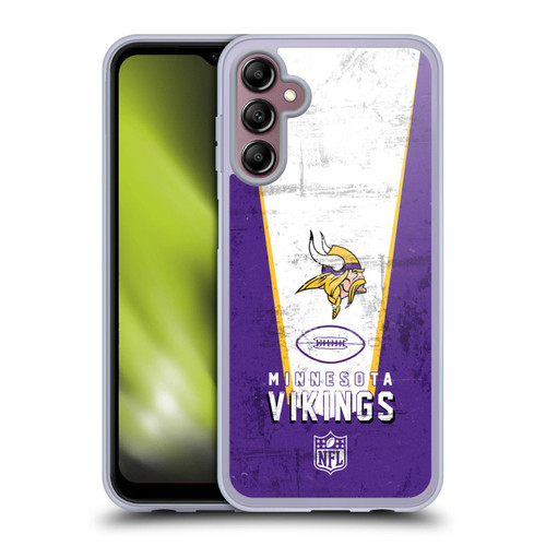 NFL Minnesota Vikings Logo Art Banner Soft Gel Case for Samsung Galaxy A14 5G