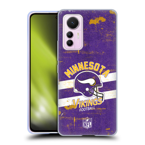 NFL Minnesota Vikings Logo Art Helmet Distressed Soft Gel Case for Xiaomi 12 Lite