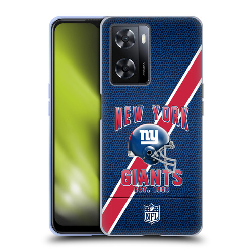 NFL New York Giants Logo Art Football Stripes Soft Gel Case for OPPO A57s
