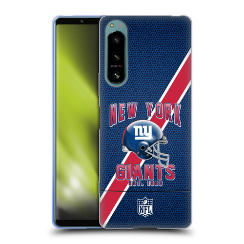 NFL New York Giants Logo Art Football Stripes Soft Gel Case for Sony Xperia 5 IV