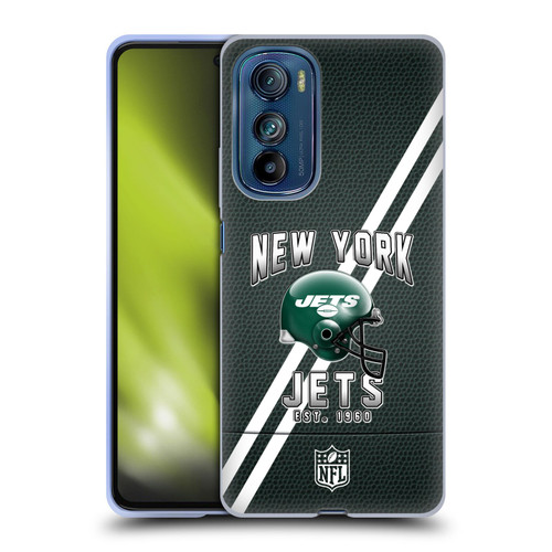 NFL New York Jets Logo Art Football Stripes Soft Gel Case for Motorola Edge 30