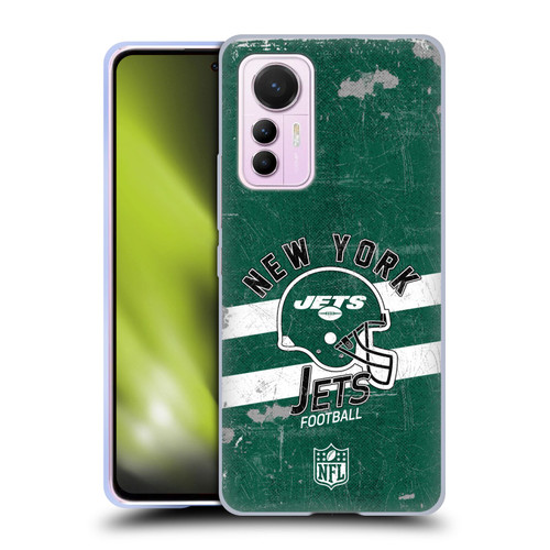 NFL New York Jets Logo Art Helmet Distressed Soft Gel Case for Xiaomi 12 Lite