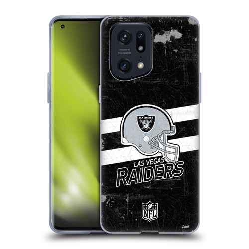 NFL Las Vegas Raiders Logo Art Helmet Distressed Look 100th Soft Gel Case for OPPO Find X5 Pro