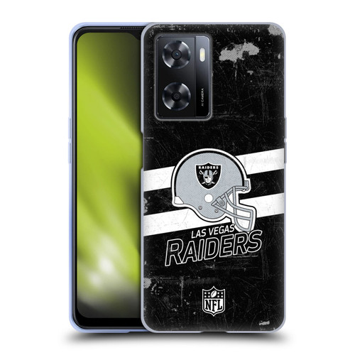 NFL Las Vegas Raiders Logo Art Helmet Distressed Look 100th Soft Gel Case for OPPO A57s