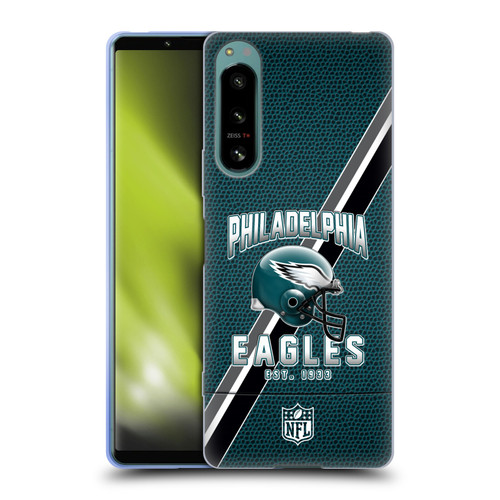 NFL Philadelphia Eagles Logo Art Football Stripes Soft Gel Case for Sony Xperia 5 IV