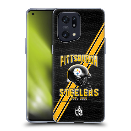 NFL Pittsburgh Steelers Logo Art Football Stripes Soft Gel Case for OPPO Find X5 Pro