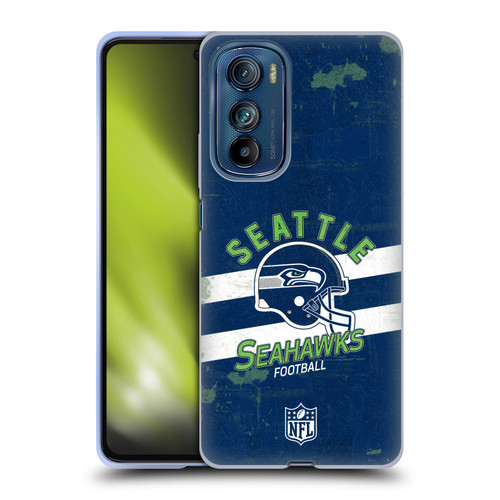 NFL Seattle Seahawks Logo Art Helmet Distressed Soft Gel Case for Motorola Edge 30