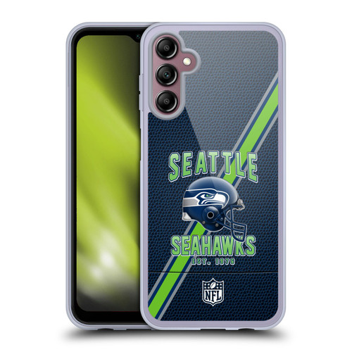 NFL Seattle Seahawks Logo Art Football Stripes Soft Gel Case for Samsung Galaxy A14 5G