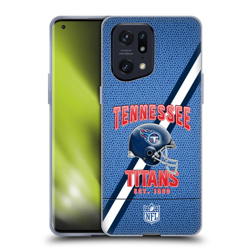 NFL Tennessee Titans Logo Art Football Stripes Soft Gel Case for OPPO Find X5 Pro