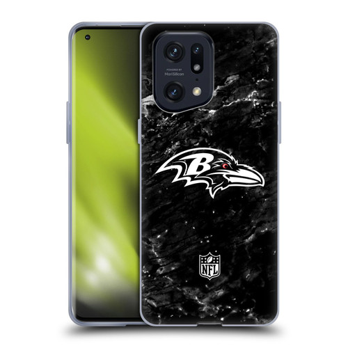 NFL Baltimore Ravens Artwork Marble Soft Gel Case for OPPO Find X5 Pro