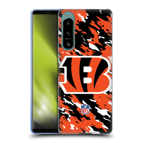 NFL Cincinnati Bengals Logo Camou Soft Gel Case for Sony Xperia 5 IV
