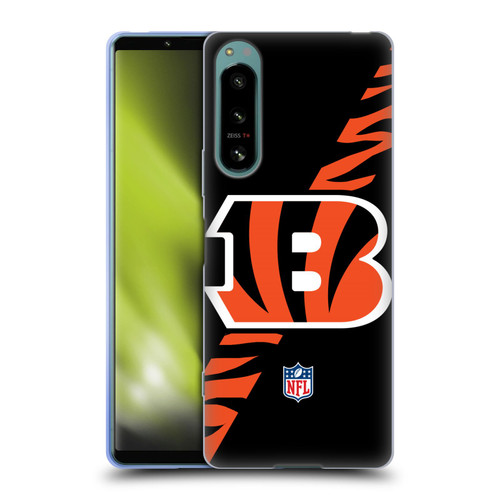 NFL Cincinnati Bengals Logo Stripes Soft Gel Case for Sony Xperia 5 IV