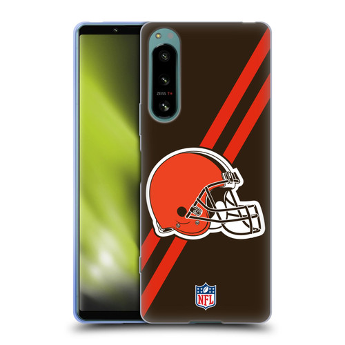 NFL Cleveland Browns Logo Stripes Soft Gel Case for Sony Xperia 5 IV