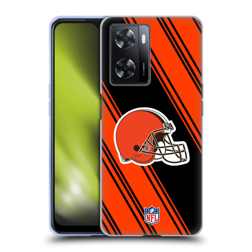 NFL Cleveland Browns Artwork Stripes Soft Gel Case for OPPO A57s