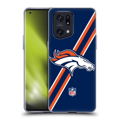 NFL Denver Broncos Logo Stripes Soft Gel Case for OPPO Find X5 Pro