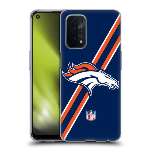 NFL Denver Broncos Logo Stripes Soft Gel Case for OPPO A54 5G