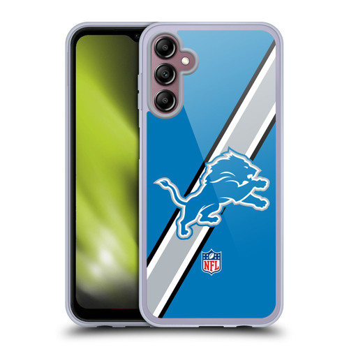 NFL Detroit Lions Logo Stripes Soft Gel Case for Samsung Galaxy A14 5G