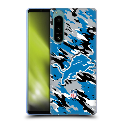 NFL Detroit Lions Logo Camou Soft Gel Case for Sony Xperia 5 IV