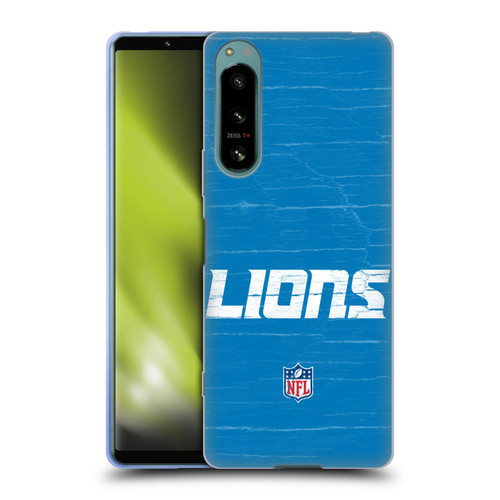 NFL Detroit Lions Logo Distressed Look Soft Gel Case for Sony Xperia 5 IV