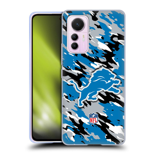 NFL Detroit Lions Logo Camou Soft Gel Case for Xiaomi 12 Lite