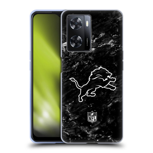 NFL Detroit Lions Artwork Marble Soft Gel Case for OPPO A57s