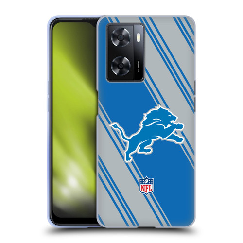 NFL Detroit Lions Artwork Stripes Soft Gel Case for OPPO A57s